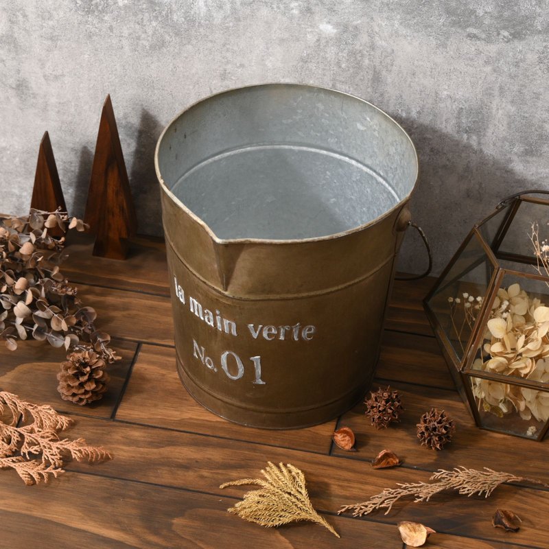 ヴィンテージ風 ブリキ バケツ｜ユニットシェルフ 家具・インテリアの