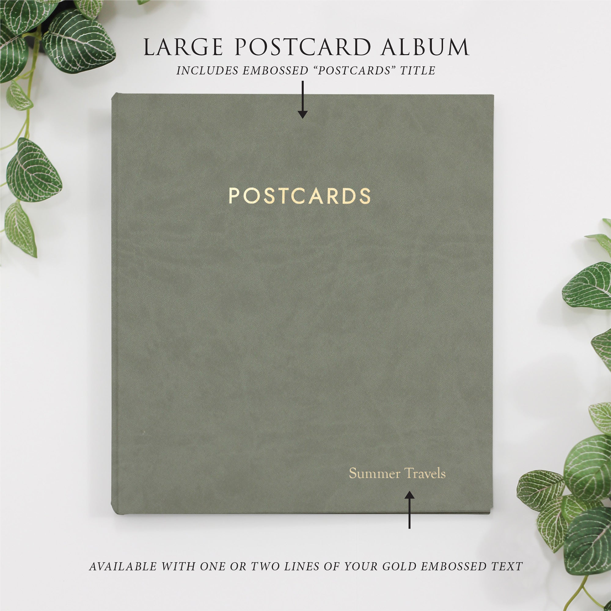 Large Postcard Album | Cover: Moss Vegan Leather | Available