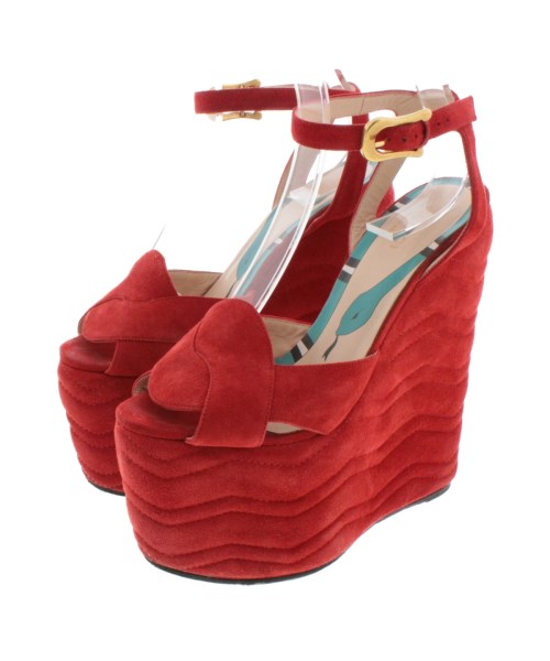 GUCCI（グッチ）サンダル 赤 サイズ:37 1/2(24cm位) レディース