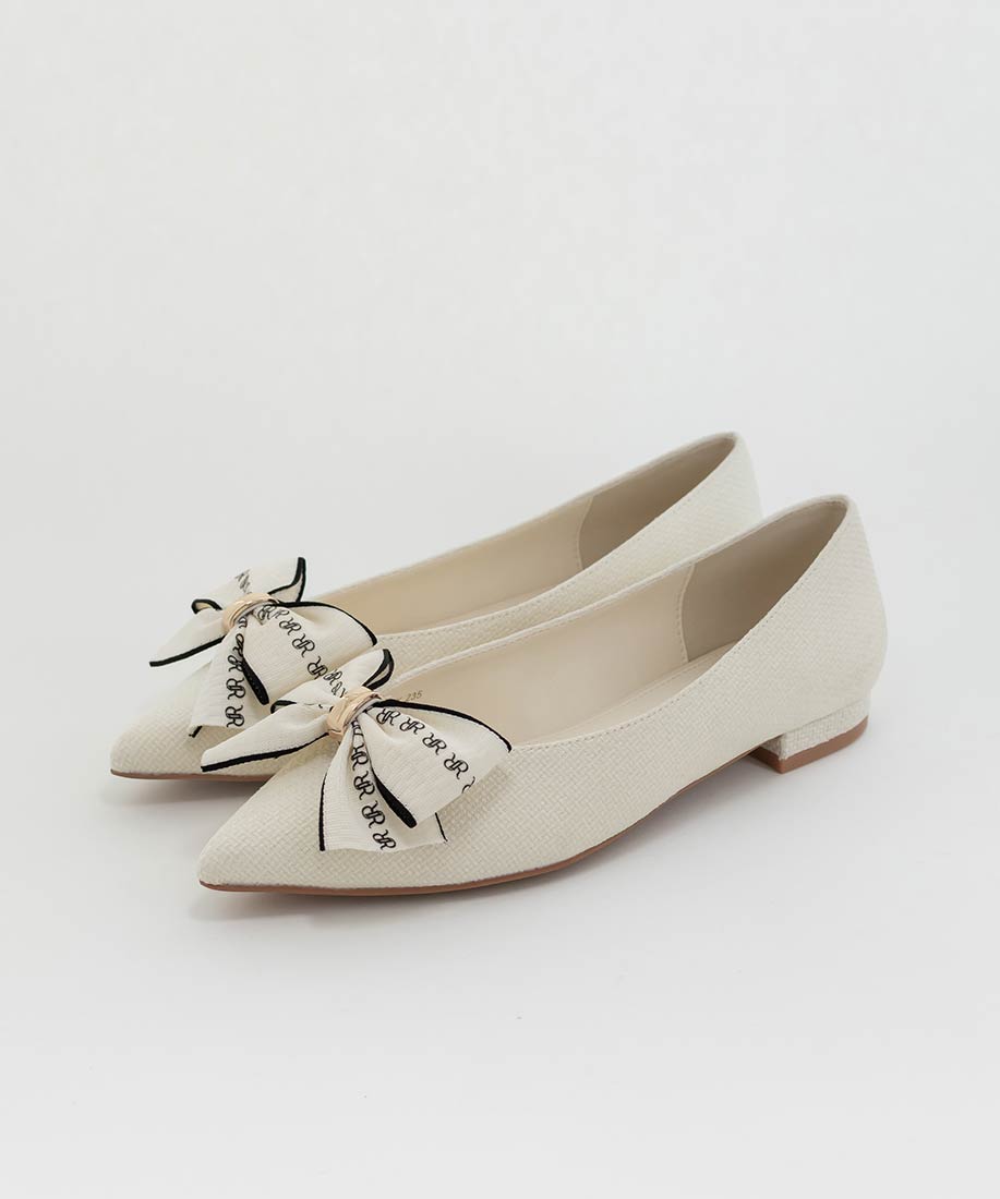 3E幅広 2WAY リボンキャンバスフラットパンプスRANDA公式サイト