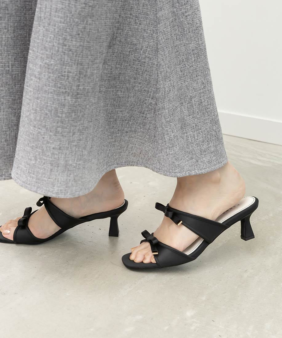 サテンダブルリボンミュールサンダルRANDA公式サイト