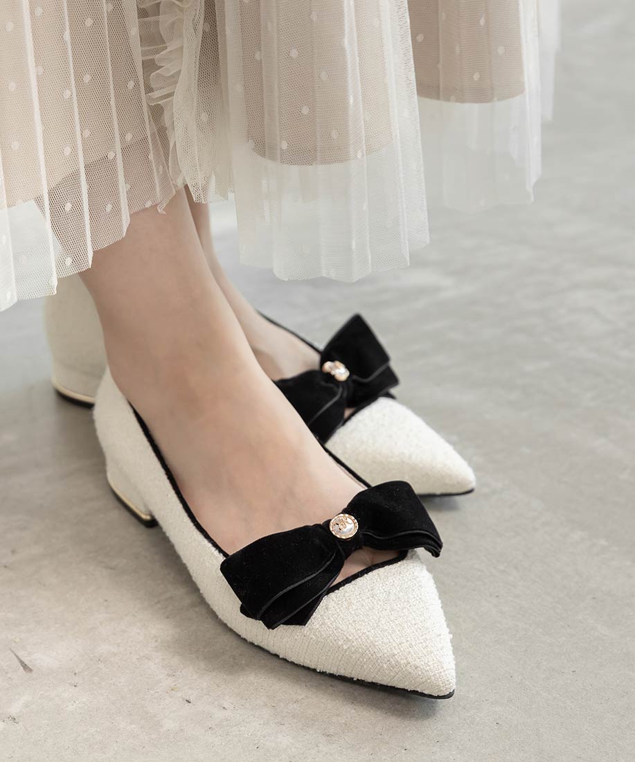 SALE】ベロアリボンクラシカルフラットパンプスRANDA公式サイト