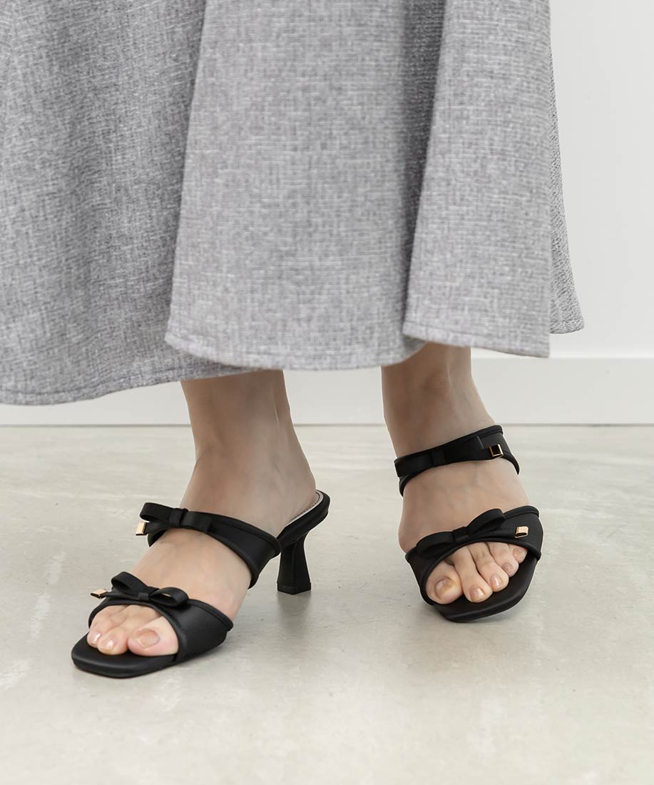 サテンダブルリボンミュールサンダルRANDA公式サイト