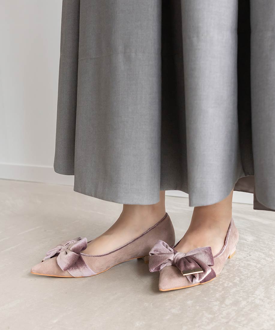 SALE】ベロアリボンフラットシューズRANDA公式サイト