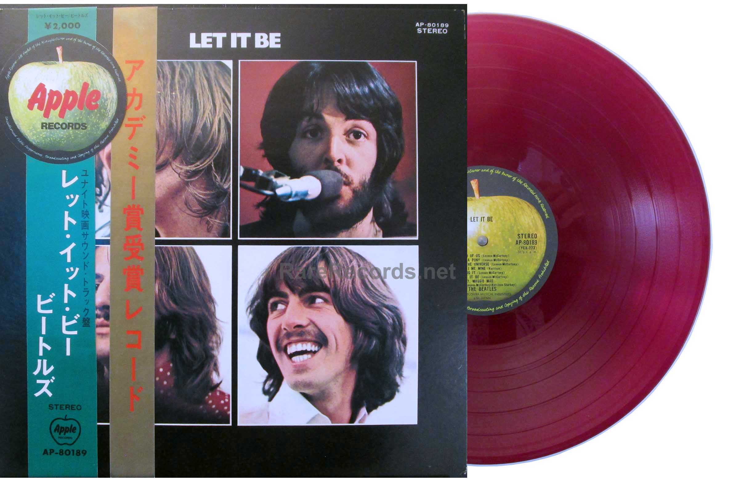 Beatles – Let It Be red vinyl Japan LP with 2 obi