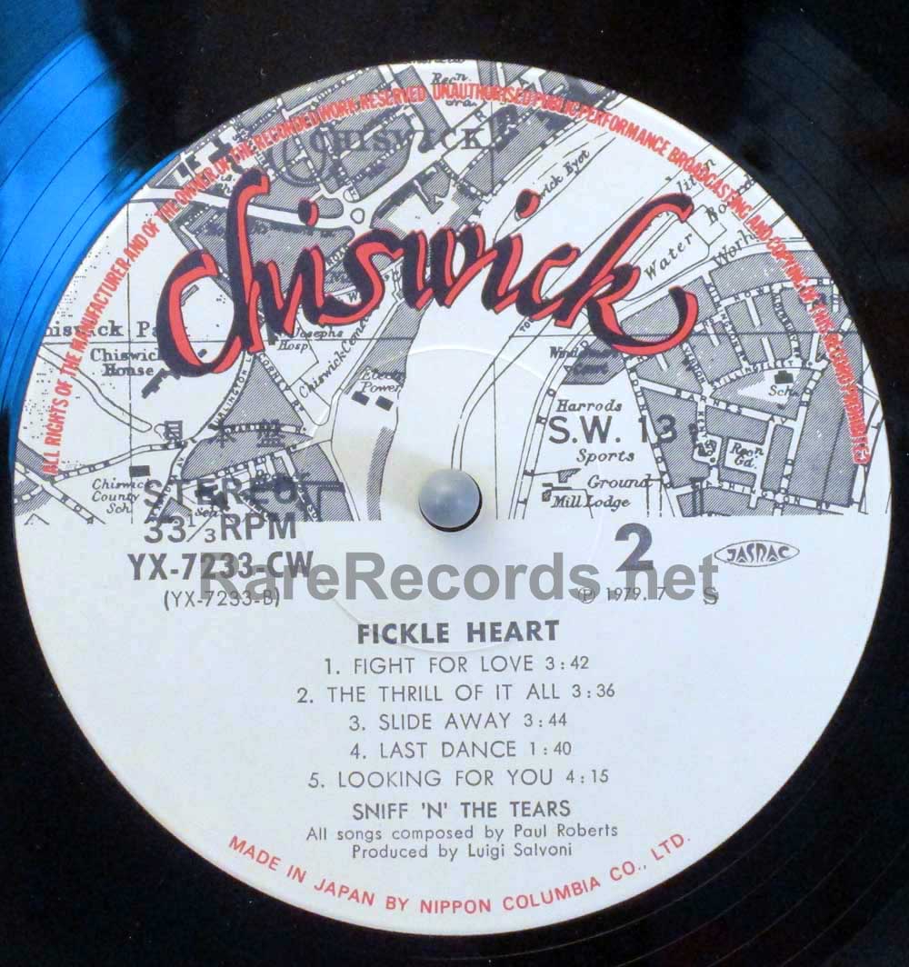Sniff 'n' the Tears – Fickle Heart 1979 Japan LP with obi