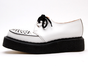 ジョージコックス3588ホワイトレザー ブラックインターレース／ROCK