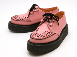 ジョージコックス3588ピンクレザー ブラックインターレース／ROCK