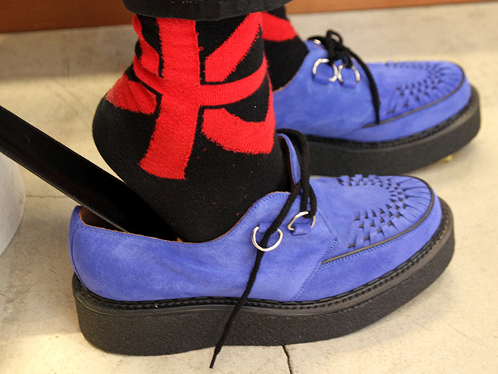 ジョージコックス3588ロイヤルブルースエード ブラックインターレース