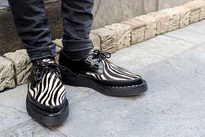 ジョージコックス9575ブラックレザー×ゼブラ／ROCK SHOES COMPANY