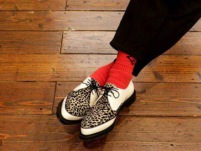 ジョージコックス8075ホワイトレザー×レオパード／ROCK SHOES COMPANY
