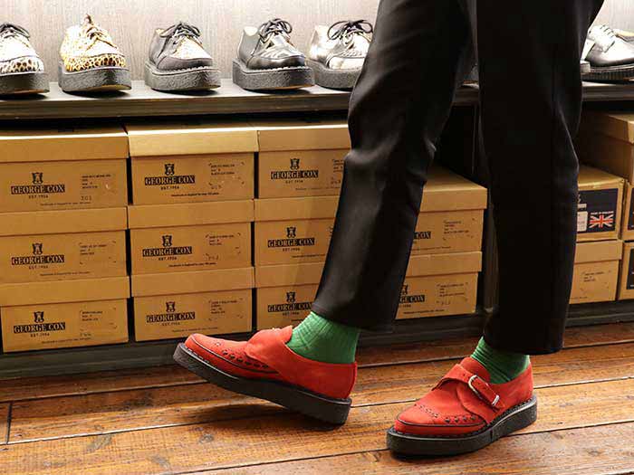 ジョージコックス 3976 レッドスエード ブラックインターレース／ROCK