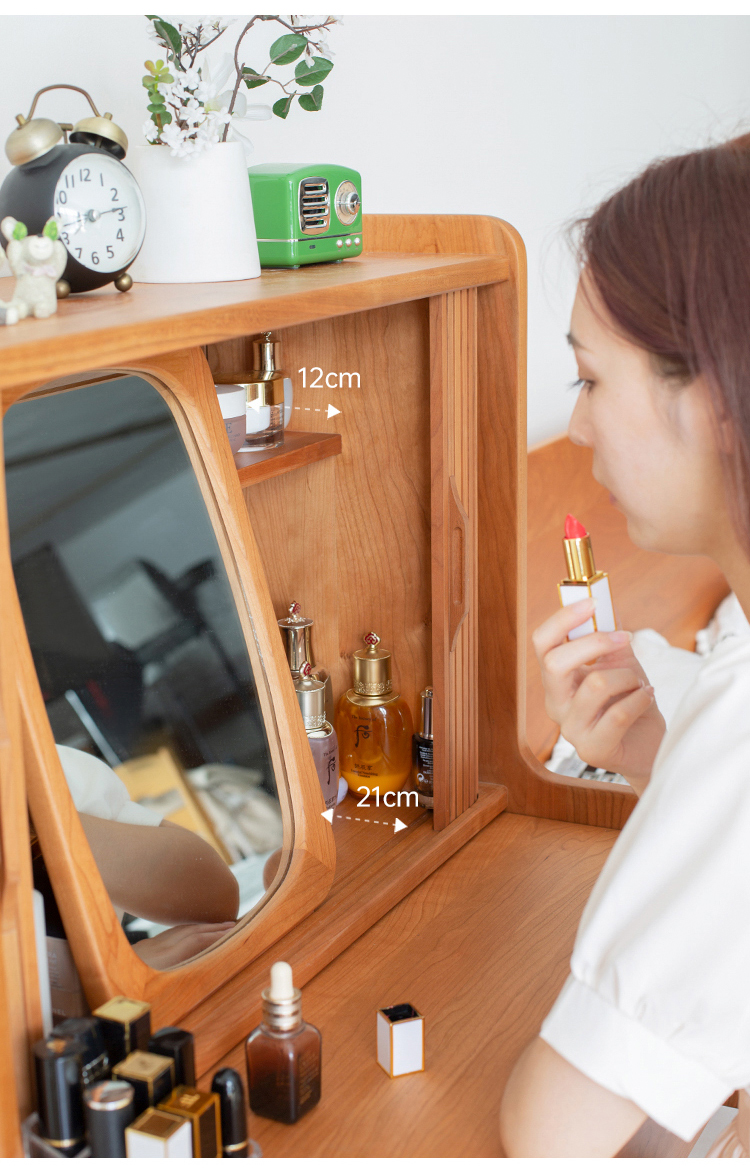 ドレッサー 化粧台 メイク台 卓上ミラー付き 大容量収納 おしゃれ