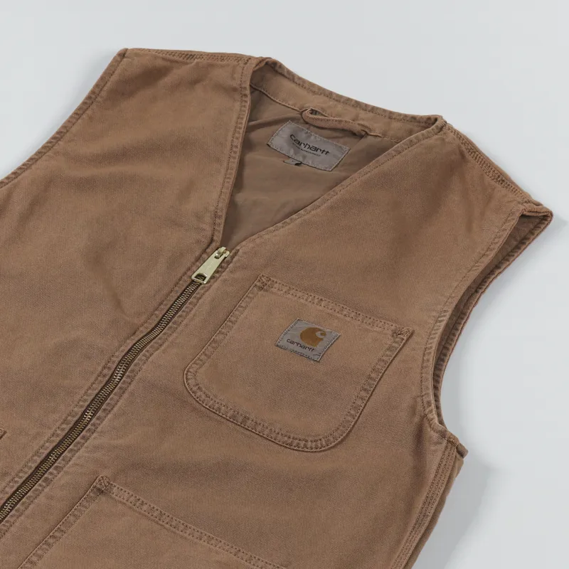 Carhartt WIP Mens Arbor Vest Tamarind Brown Faded Gilet