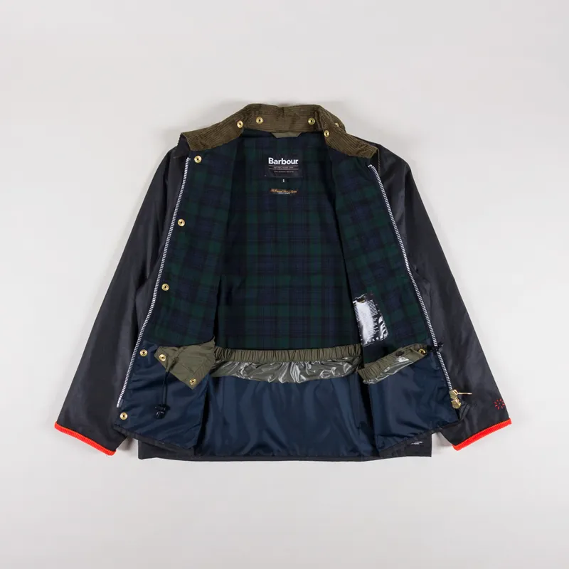 Barbour x Flower Mountain Oversized Transport Waxed Jacket Navy