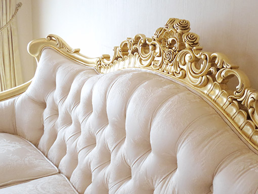 ロココ調ソファ ヴィクトリアンスタイル 3シーター 金箔塗装