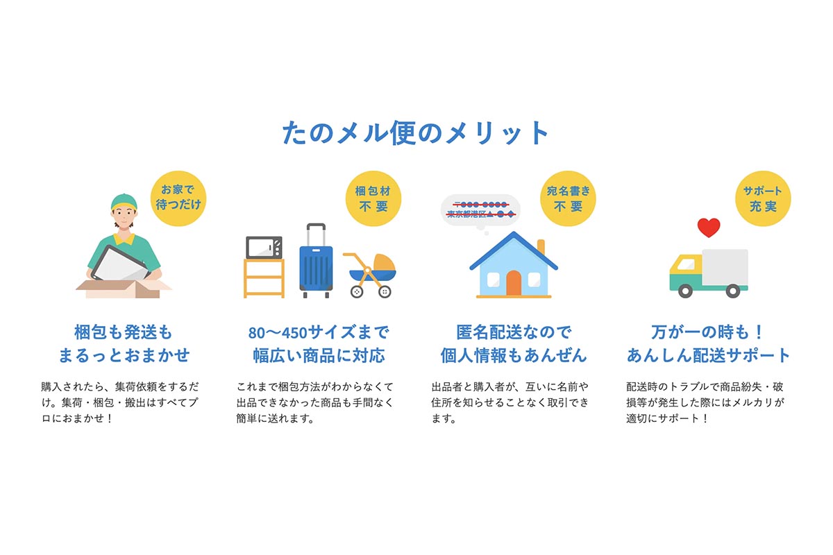 メルカリ「包・発送たのメル便」、ゴルフクラブ・釣り竿に対応