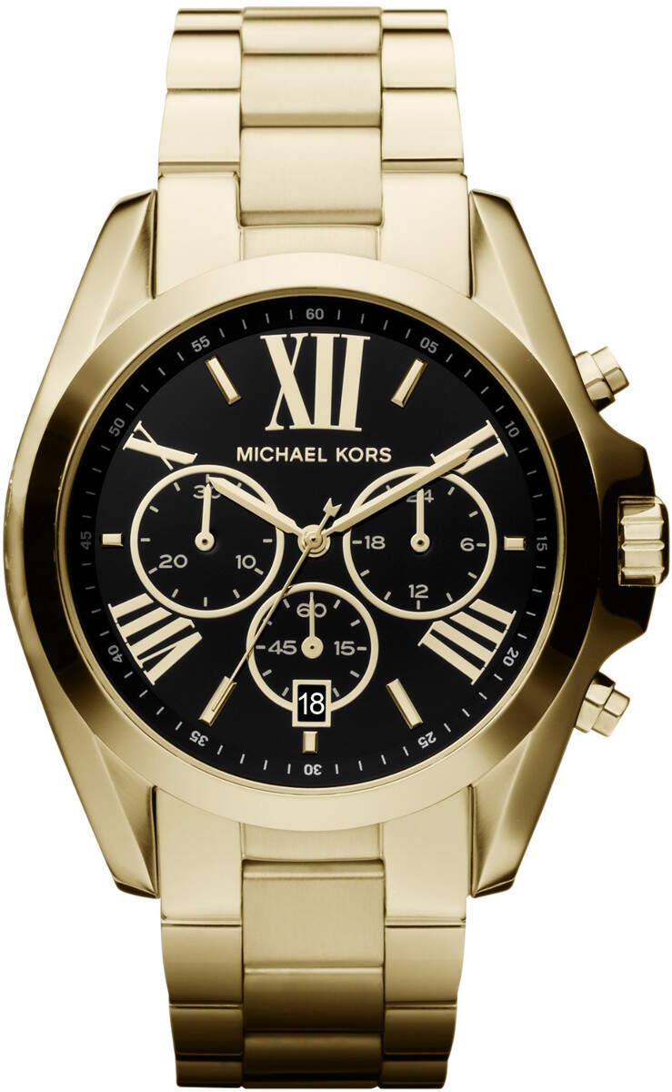 Michael Kors MK5739 Bradshaw Black Dial Gold-Tone - watchesonline.com