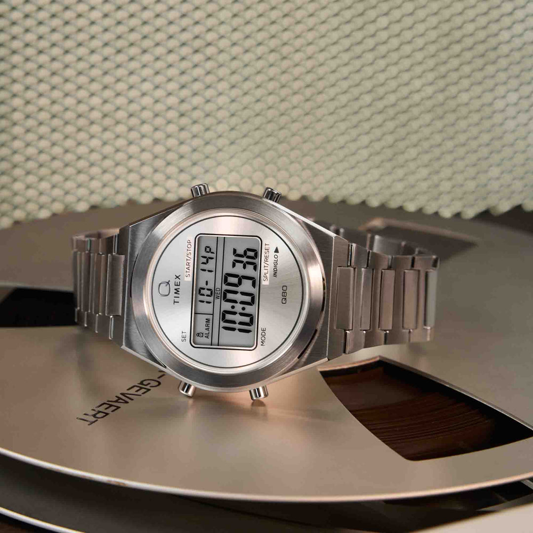 Timex Q80 Continental 39mm Digital Silver SS | Watches.com