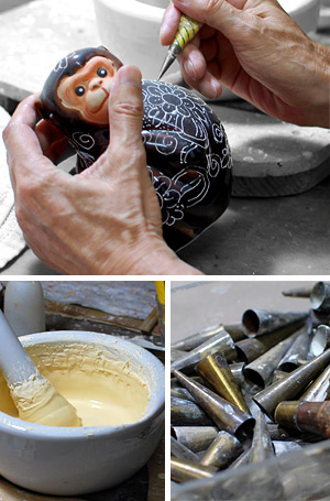 九谷焼 打ち出の小槌乗り大黒様・盛