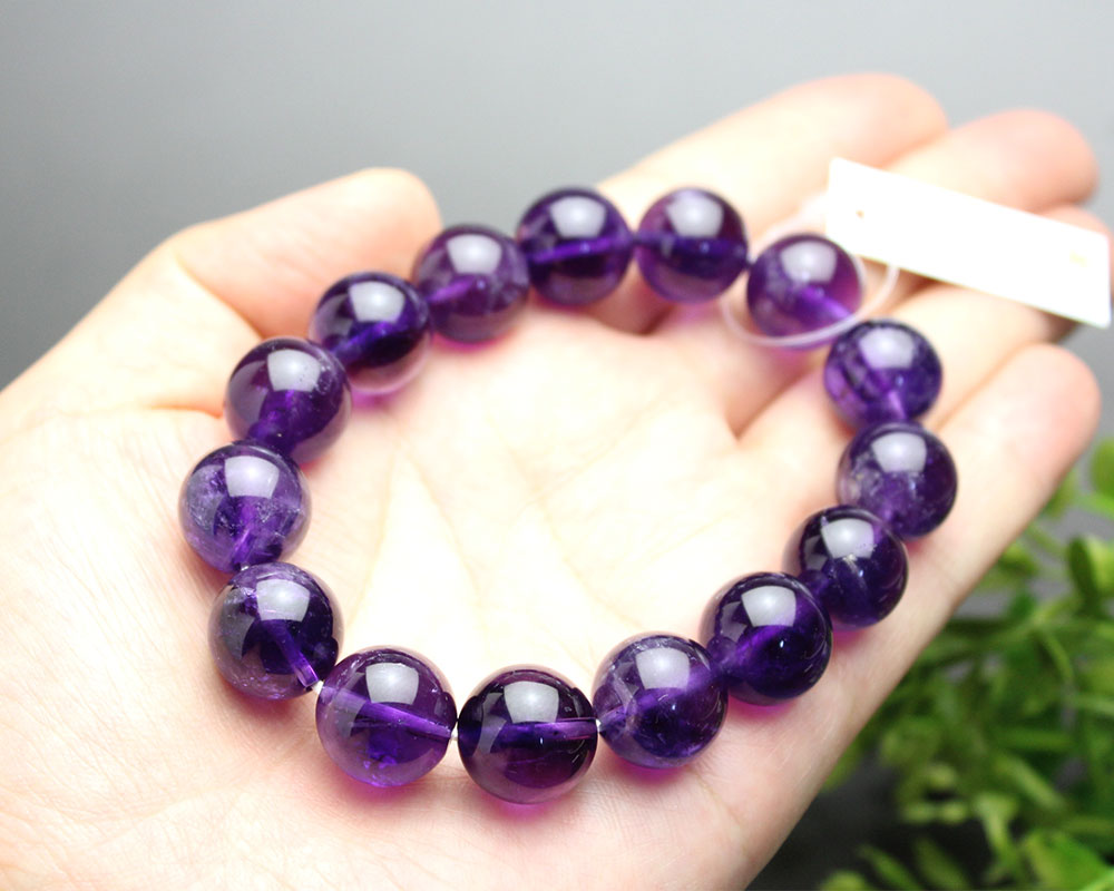 14ミリ アメジスト （紫水晶） 大玉 パワーストーン ブレスレット