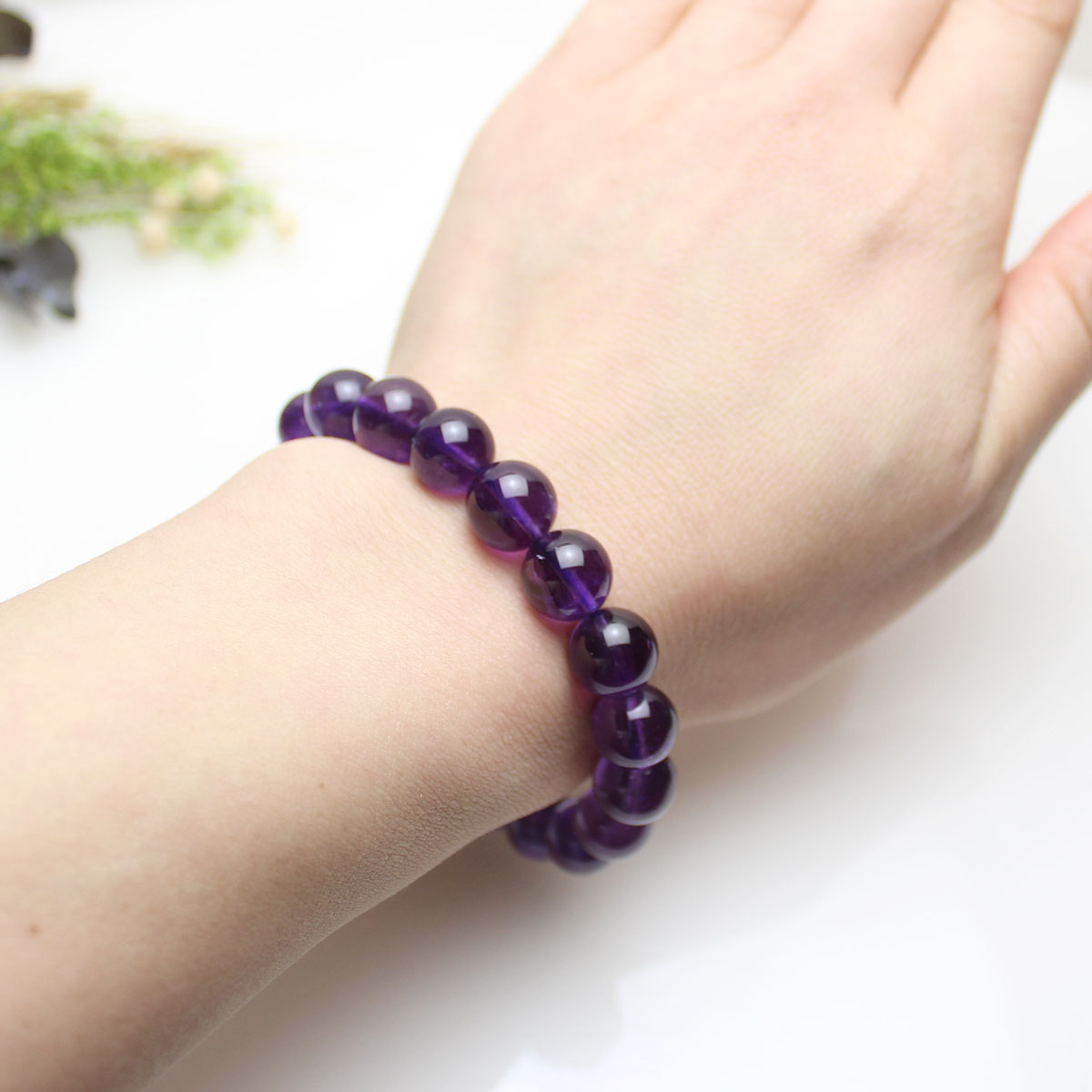 写真現品お届け】10.5-11ミリ ウルグアイ産 アメジスト 紫水晶