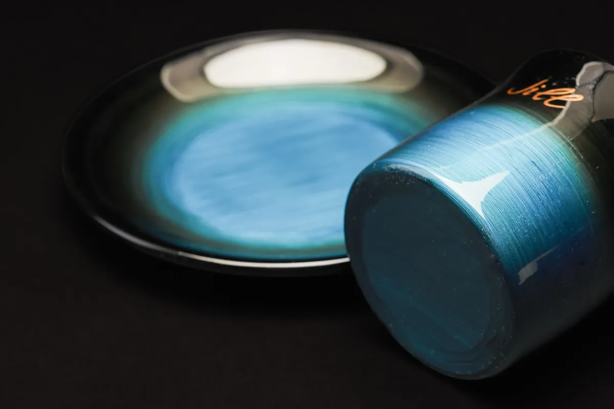 輪島塗 】 ブルーベージュグラデーションお椀 カフェボール 輪島塗