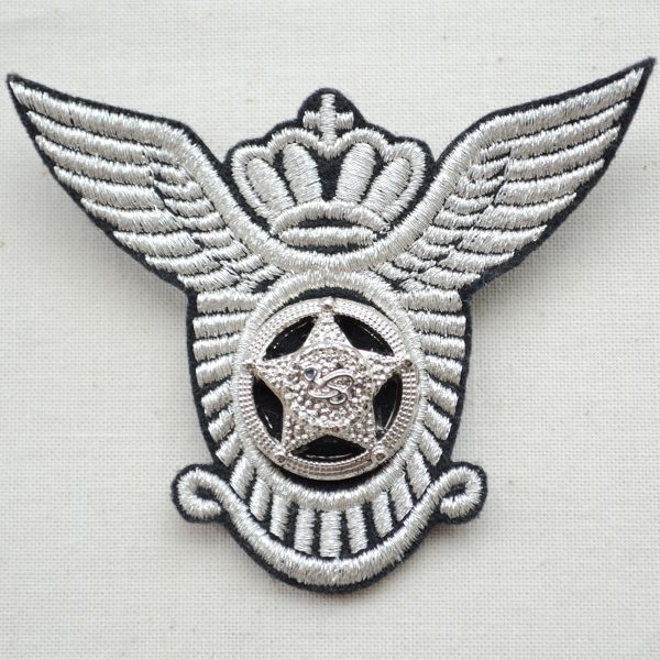 エンブレムブローチ クラウンスターシルバー(ボタン付き) | ワッペン