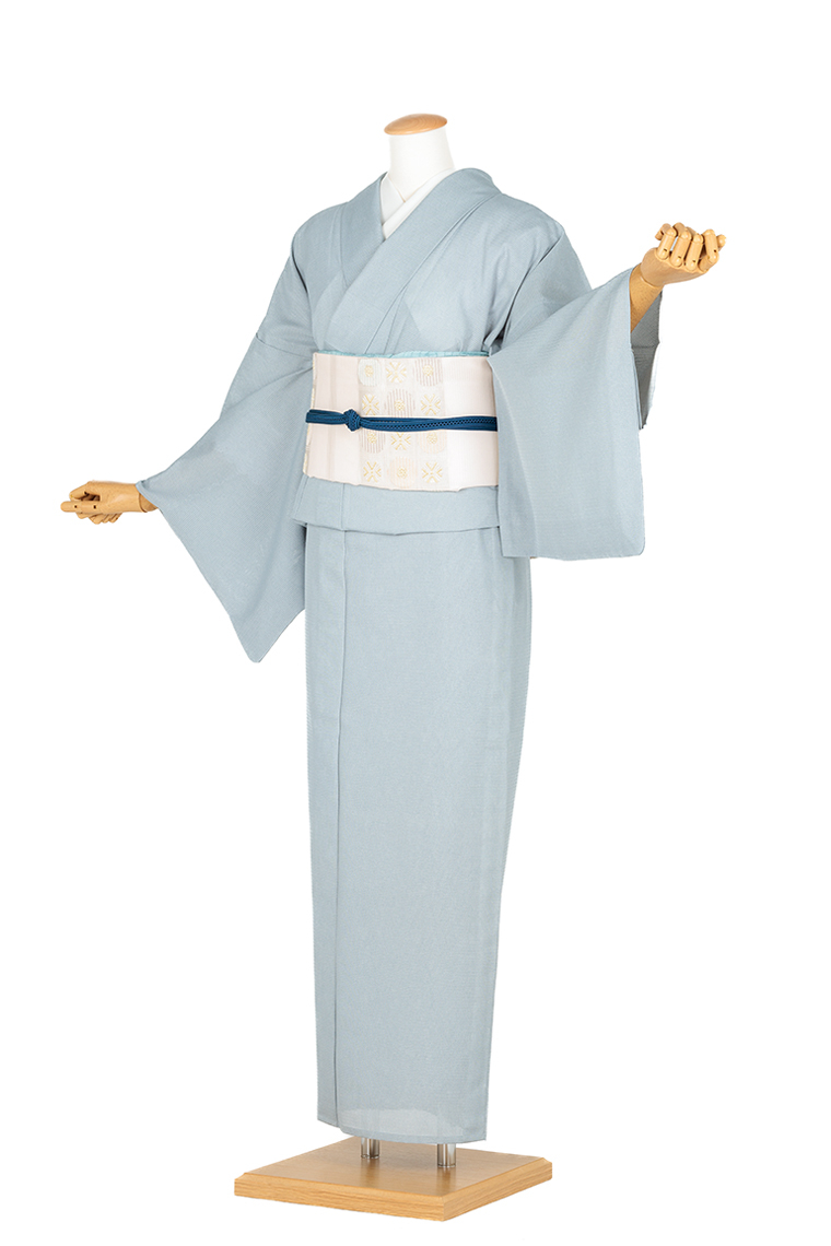 夏江戸小紋レンタル 夏江戸小紋Lサイズ 鮫小紋 縫一つ紋：桔梗 秘色色