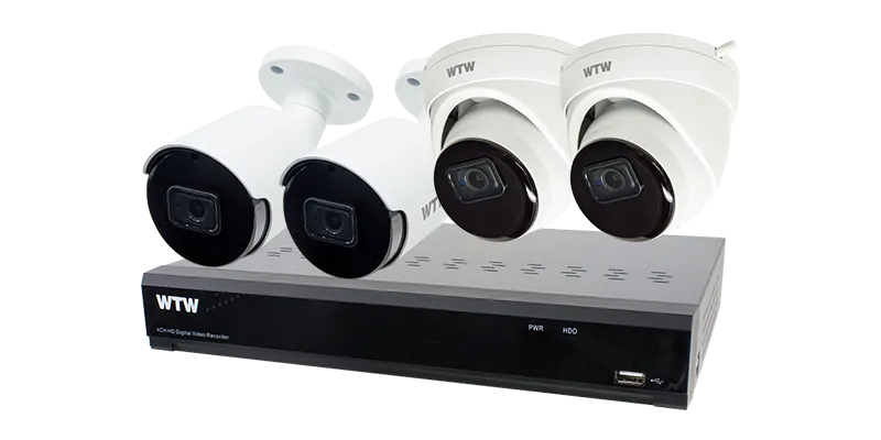 WTW 500万画素 4台カメラセット 500万画素防犯カメラセット、IPカメラ
