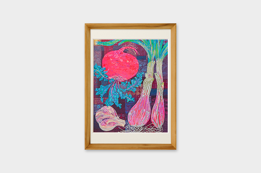 Yuko Kurihara 「根と菜」 A4 アートポスター CWプリント 〔アート