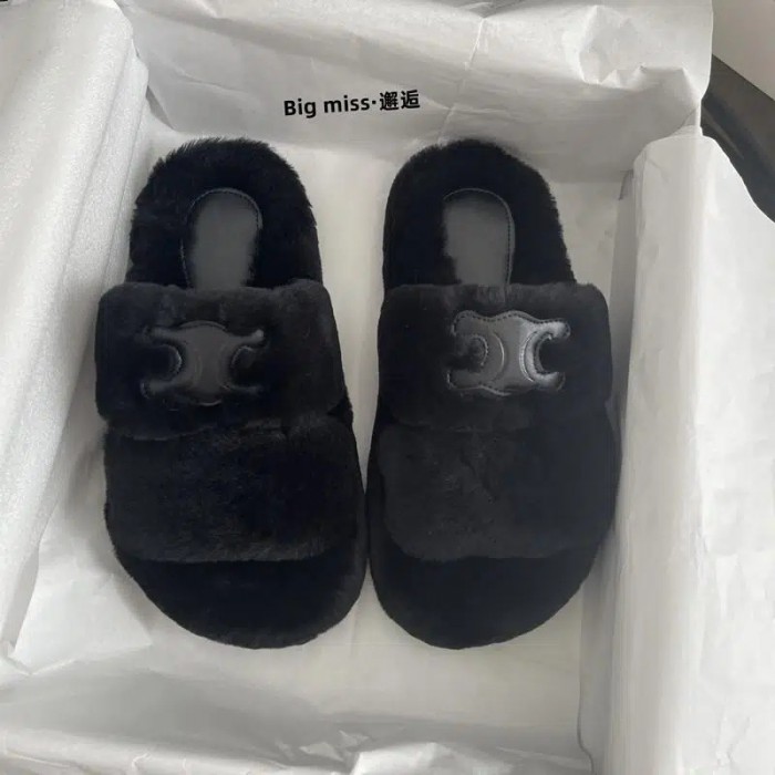 セリーヌ ブランド ファー サンダル ふわもこ CELINE ファースリッパ