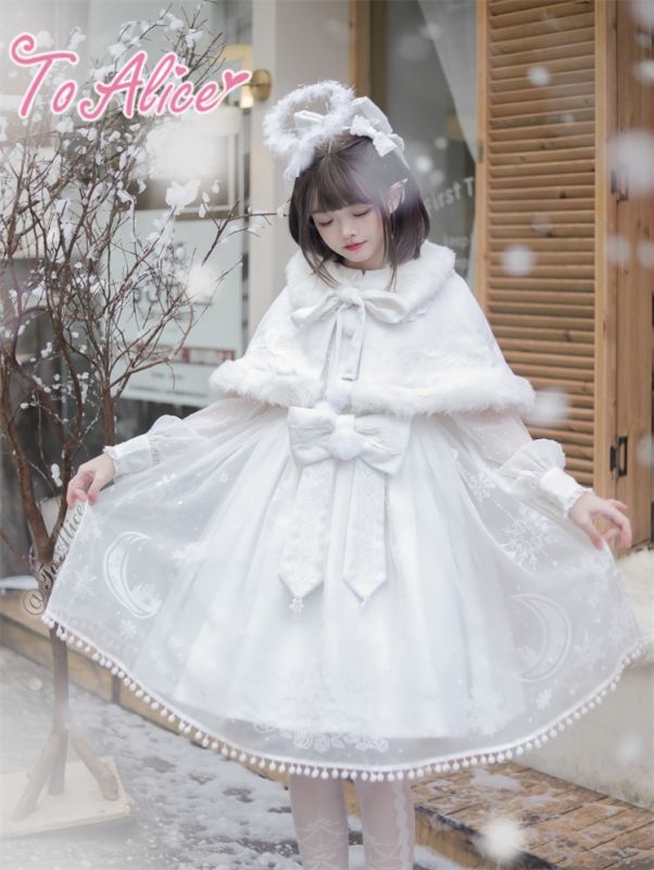 ToAlice】C5063 雪の結晶ケープ＆ジャンパースカートセットアップ - To