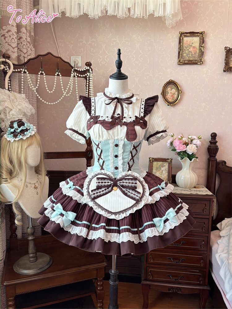 ToAlice】 L1618チョコミントコルセット風ジャンパースカート - To Alice