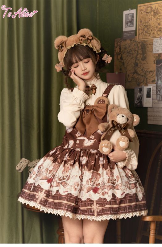 ToAlice】S388リボン付きくまみみもこもこカチューシャ - To Alice