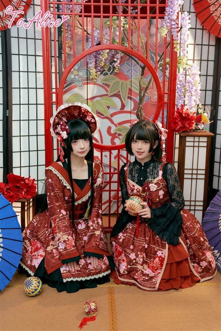 ToAlice】L278手毬×金魚和風プリントジャンパースカート【特価:8800円