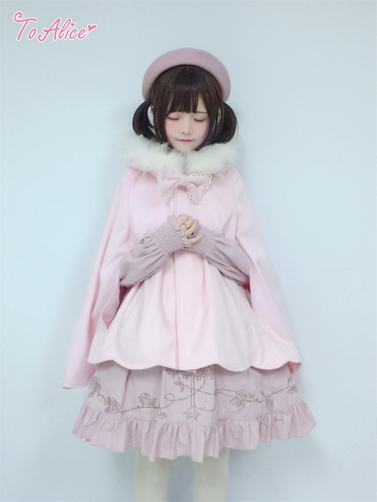 Last one】【ToAlice】C8589ふわふわラビットマントコート(中綿入り