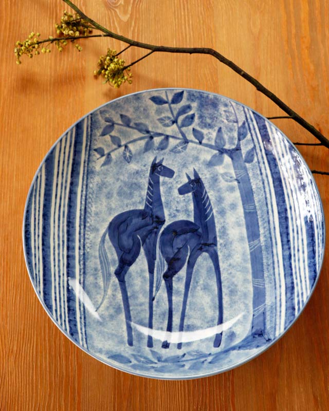 砥部焼の和食器 梅山窯の大皿 【砥部工房 からくさ】