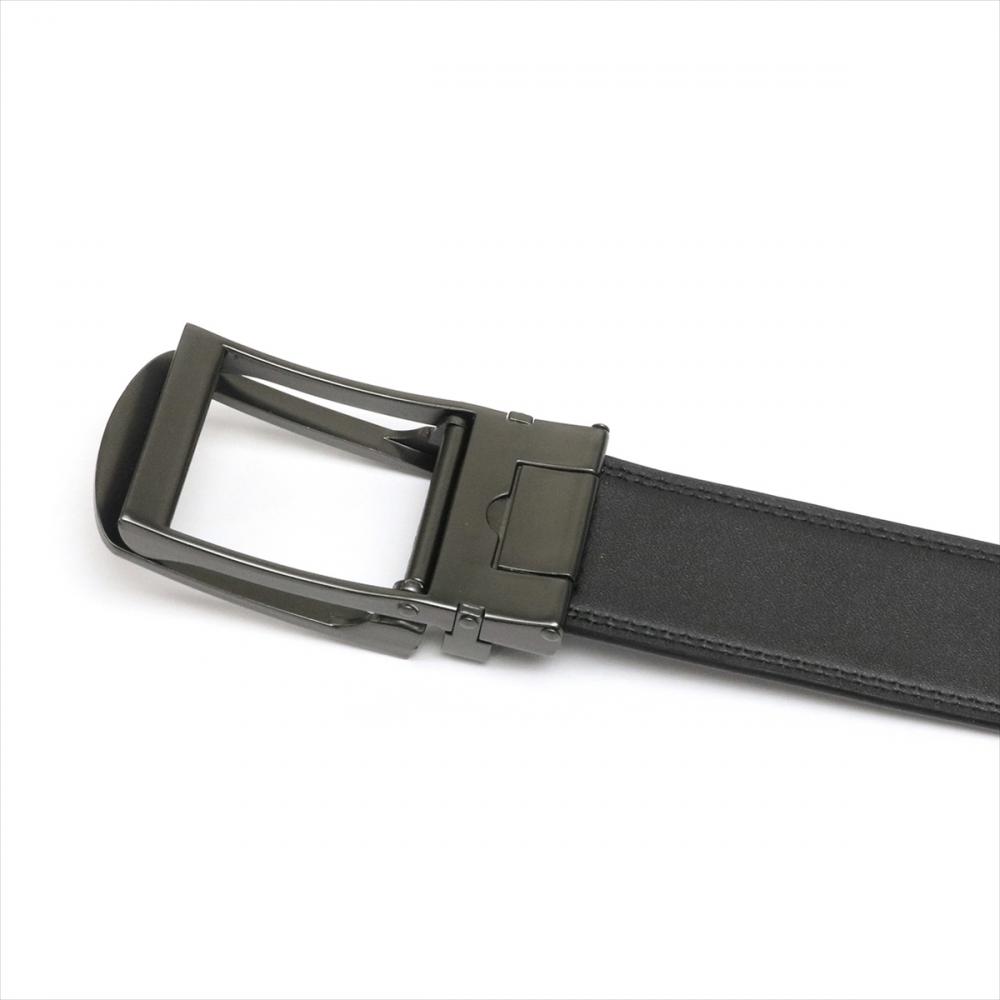 ベルト 牛革 リールロック式 サイズ調節可能 ブラック系 95cm メンズ