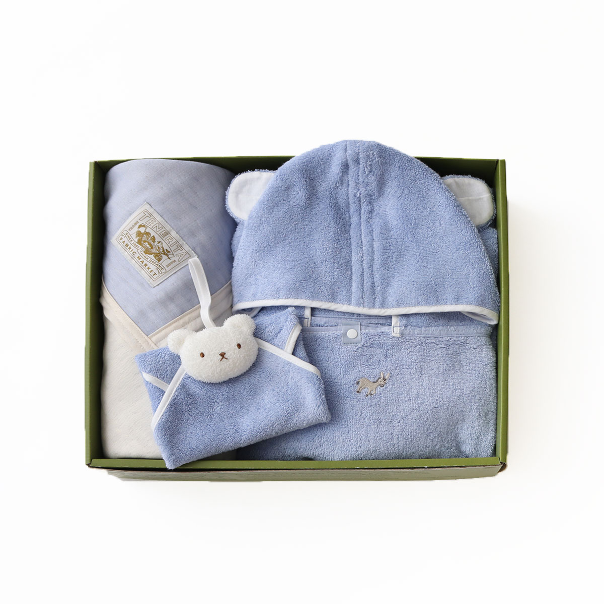 6重ガーゼケット＆フードツキバスタオル＆くまさんセット(FREE FREE