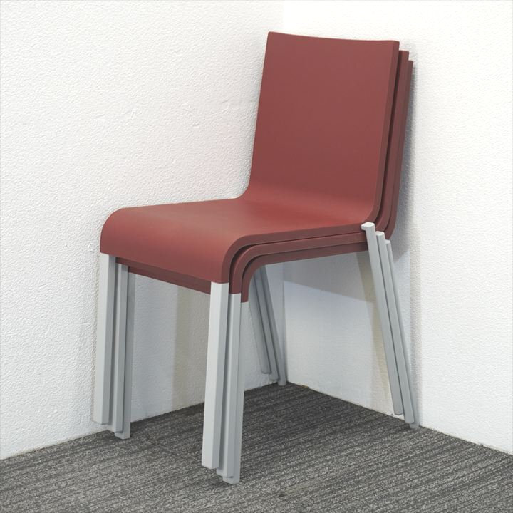 ヴィトラ .03(ゼロスリー) スタッキングチェア レッド- 中古オフィス