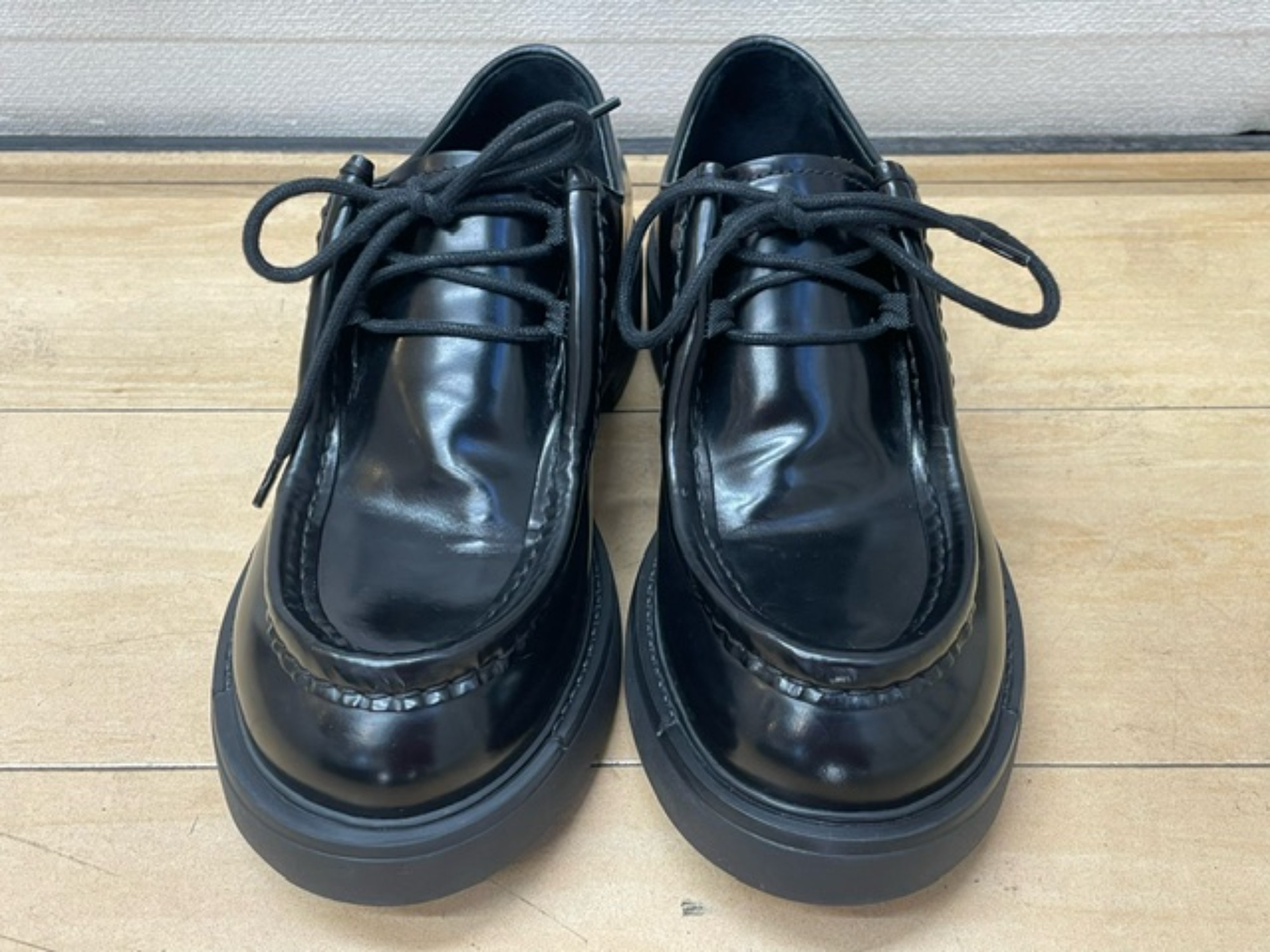 PRADAダイアパソンブラッシュドレザーレースアップシューズ UK8/27cm