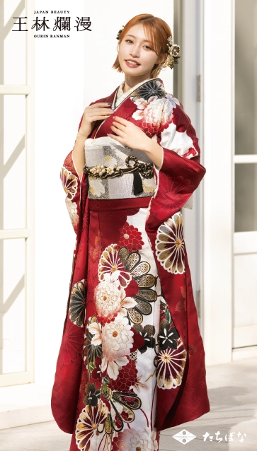 王林爛漫”の振袖-赤｜成人記念の新作振袖ご紹介 OR-326たちばな