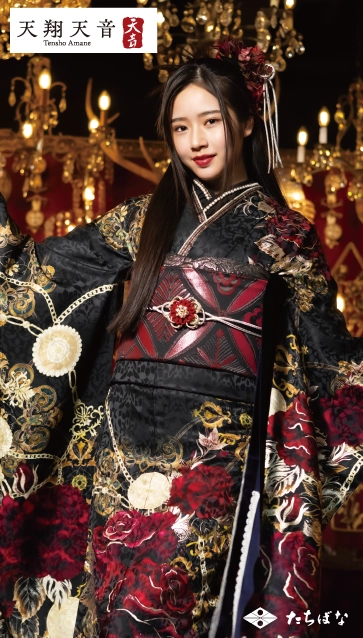 天翔天音ちゃんの振袖-黒|成人記念の新作振袖ご紹介 TA-