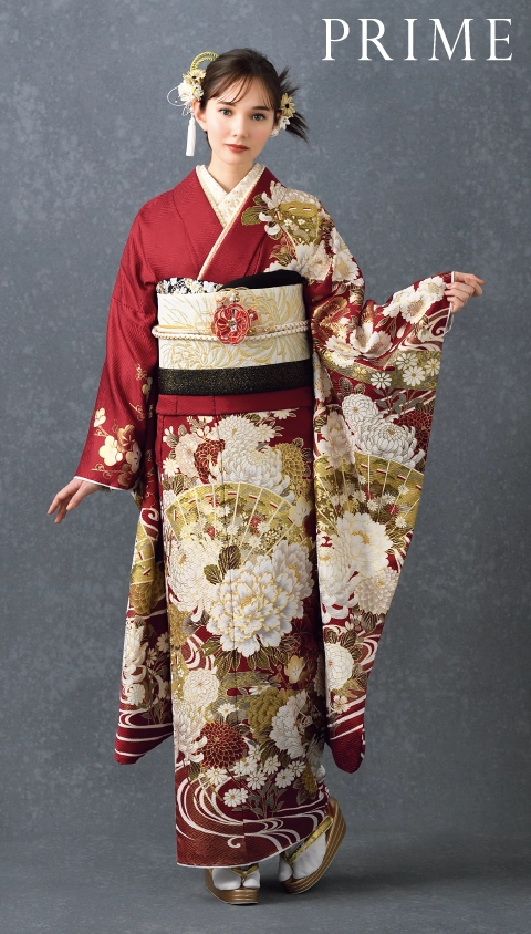 九重 × 中村里砂の振袖-抹茶色|成人記念の新作振袖ご紹介 RN-582