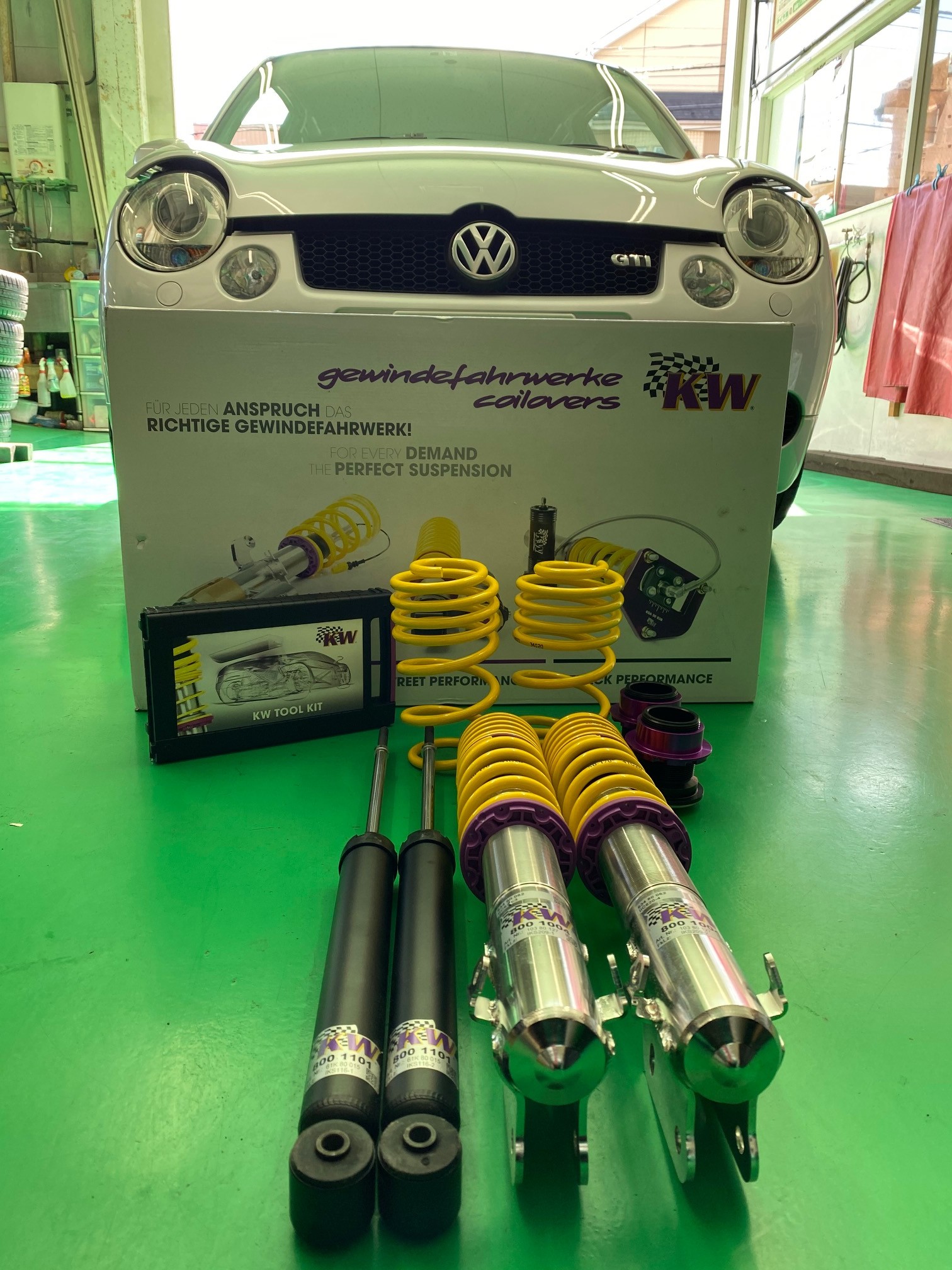 VWルポ KW 車高調整式サスペンションキット Version 1 取付 | 店舗お