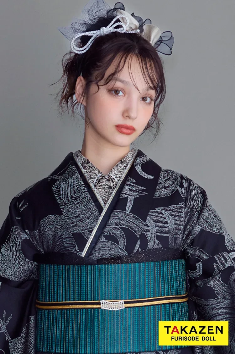 ヴィンテージスタイル 黒/グレー 鶏柄 大人っぽい かっこいい クール