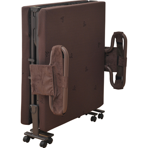 たのめーる】YAMAZEN 折りたたみベッド ダークブラウン BAS-1S(DBR)RGT