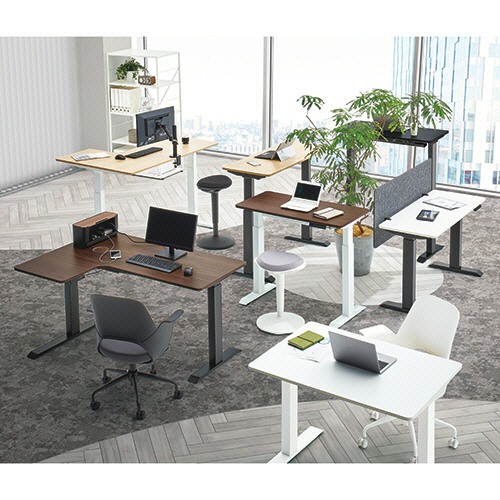 たのめーる】YAMAZEN メモリー付 電動昇降デスク L字型 左コーナー 脚