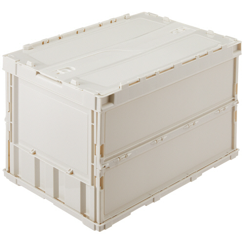 たのめーる】エコン カラーオリコン フタ付き 50L ホワイトグレー